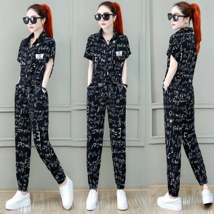 One-Piece/Set%202023Summer%20New%20Fashion%20Slimming%20Short-Sleeved%20Printed%20Top%20Wide-Leg%20Pants%20Casual%20Two-Piece%20Suit%20Women%20-%20Image%203
