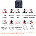 UK Travel Plug Adapter Type G Multi-type Conversion Outlet Socket To Britain Singapore Malaysia Power Converter With Fuse 13A. 