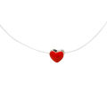 SOHOT Transparent Invisible Fish Line Zircon Heart Pendant Necklace for Women Fashion Jewelry Wearable for Gathering Date Party. 