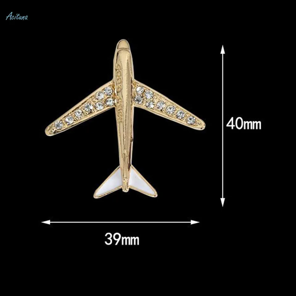 Airplane Brooch Pin - Crystal Cubic Zirconia Aircraft Enamel Jewelry For Women & Girls