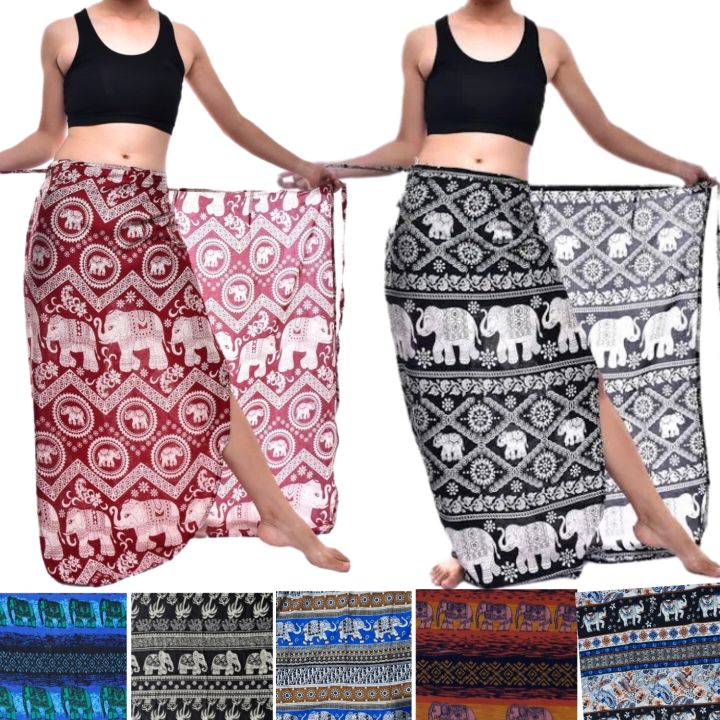 Ladies dress Elephant  Print lungi wrap Skirt / woman beach dress /party dress