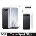 3In1 Curved Privacy Tempered Glass For Tecno Spark Slim 4G Screen Protector Full Cover For Tecno Pova Slim Camera Lens Film+back Film. 