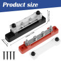 2 Piece Power Distribution Block, Bus Bar Junction Block Battery Busbar Terminal Block Nylon+Metal Ground Connecting Block 12V - 48V. 