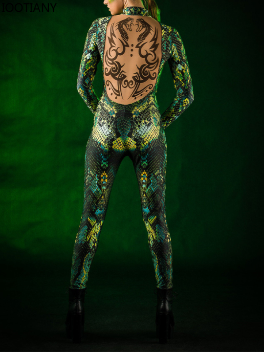 Green%20Snake%20Jumpsuit%20Women%20Zentai%20Suit%20Gothic%20Morphsuit%20Animal%20Bodysuits%20Women%20Rave%20Costume%20Halloween%20Festival%20Party%20Outfit%20-%20Image%202