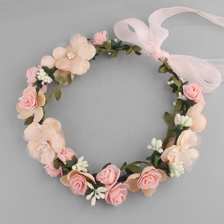 Artificial%20Flower%20Wreath%20Bride%20Women%20Flower%20Crown%20Hair%20Band%20Wedding%20Floral%20Headband%20Garland%20Ribbon%20Girl%20Hair%20Accessories%20-%20Image%204