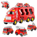 KOKKO Fire Truck Toy For Kids Engineering Car Model With Lights Music Storage Transport Vehicle For Boys Birthday Christmas Gifts. 