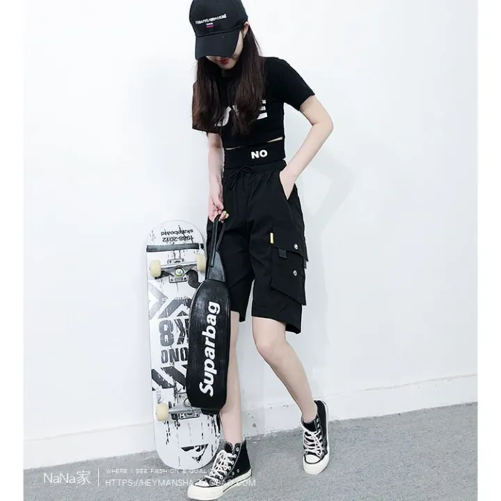 Shorts%20Women%20over%20the%20Knee%20Summer%20Thin%20Student%20Korean%20Style%20Loose%20Sports%20Versatile%20Slimming%20Leisure%20Cargo%20Fifth%20Pants%20Women%20-%20Image%206