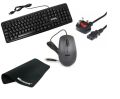 JEDEL K-11 DESKTOP ENGLISH KEYBOARD , Microsoft Mouse Pad Mouse Mat Microsoft  , Fuse 3 pin Power Cable for Desktop PC Monitor Power Cord 1.5m ,  Dell MS111 USB Optical Mouse. 