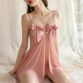 Open Front Buckle Lingerie Transparent Dress Pajamas Nigsimple htdress Set Women's Otwarta Pupa Wedding Night Underwear. 