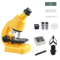 JDXHLAU Children's Microscope Set Toys HD 1200 Times DIY Biological Experiment Magnifying Glass for Children Beginners Yellow. 
