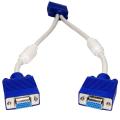 VGA Y Splitter Cable (2 Way) 1 Male to 2 Female Adapter Converter for Screen Duplication for PC Laptop. 