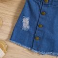 Girls Clothing Sets Summer Top And Denim Skirt Birthday 2pcs Little Girl Outfits. 