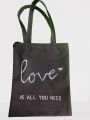black tote bag. 
