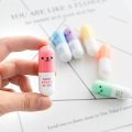 【HOT】 6PCS Cute Mini Smiling Face Pill Highlighter Lovely Cartoon Painting Pen Marking Pens Students Learn Stationery Supplies. 