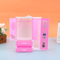1/12 1/6 Dollhouse Miniature Pink Plastic Wardrobe for Dolls House Accessories MJK. 