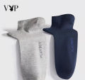 PLAYBOY VIP Men's Socks Sweat-absorbing Men's Socks Short Socks Black Boat Socks Cotton Socks Spring/Summer Thin Style. 