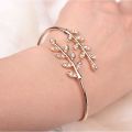 Adjustable Stylish Leaf Bracelet Ladies Open Leaves Bangle Jewelry. 
