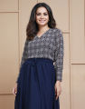 Spring & Summer Printed Long Sleeves Blouse in V-Neck. 