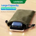 UGREEN Phone Pouch Bag for Mobile Phone Accessories Portable Waterproof Drawstring Protection Earphone Cable Bag-Large size. 