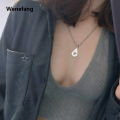 Wenefang Fashion Guitar Gray Necklace Solid Stainless Steel Found Heaven Star Pendant Ball Chain Necklace Never Ending Song Design Guitar Pick. 