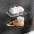Soap Drain Paste Stylish Free Crystal Creative Rack Suction Wall-Mounted Cup Box Peration Drain Storage Bathroom(05_1 Pc). 