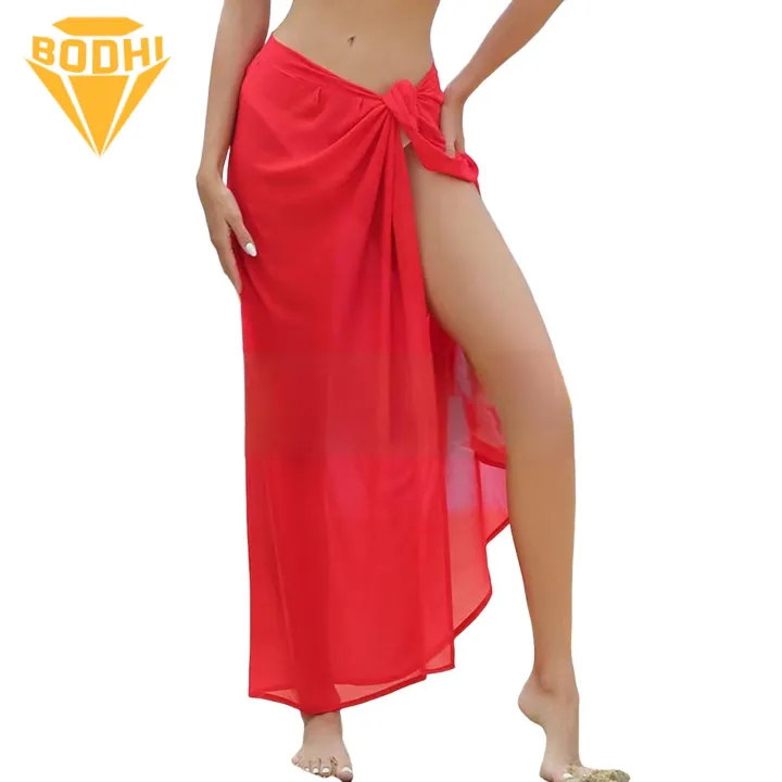 Lightweight Beach Skirt Lace-up Beach Skirt for Women Quick-drying Sun Protection Cover Up Flowy See-through Design Perfect for Bikini Women Beach Skirt