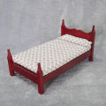 Vintage DIY Wooden Miniature Furniture Dollhouse Single Bed for Decoration. 
