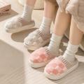 Plaid Cotton slippers Soft Plush Plaid slippers Winter slippers for Home Indoor Couples Winter Men Women. 