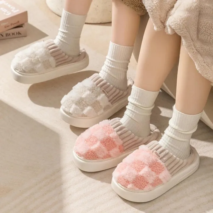 Plaid%20Cotton%20slippers%20Soft%20Plush%20Plaid%20slippers%20Winter%20slippers%20for%20Home%20Indoor%20Couples%20Winter%20Men%20Women%20-%20Image%205