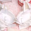 Womens 2pcs Bra Panty Set Bear Faux Fur Underwire Underwear Plush Ball Bow Anime Lingerie. 