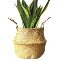 Rattan foldable basket / Handmade Rattan Basket Flower Plant Flower Pot Laundry Basket Foldable Rattan Straw Basket Home Decoration / RP05. 