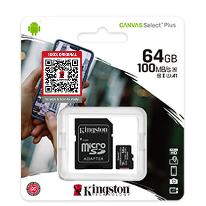 Kingston Canvas Select Plus microSD Card SDCS2 32GB / 64GB /128GB / 256GB / 512GB Class 10 (SD Adapter Included)