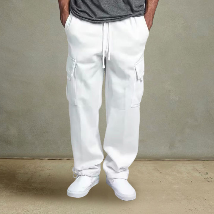 Safego%20Men%20Elastic%20Waistband%20Pants%20Men's%20Plus%20Size%20Elastic%20Waist%20Jogger%20Pants%20with%20Multi%20Pockets%20Street%20Style%20Sport%20Trousers%20for%20Spring%20Fall%20Stretchy%20Loose%20Fit%20Multi-pocket%20Men%20Trousers%20-%20Image%203