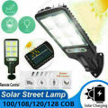 Waterproof Outdoor USB Rechargeable Solar Street Light OSL LED Parking Lot Lighting Dusk to Dawn with Remote Control. 