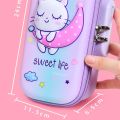 Portable Capybara Password 3D Pencil Case Large Capacity Waterproof Stationery Organizer Cute Cartoon Storage Box Girl. 