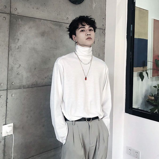 Turtleneck Bottoming Shirt Men's Autumn and Winter Thick Korean