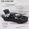 1:32 Dodge Challenger Hellcat Die Cast Metal model car Pull Back Hellcat Car With Light and Music Hellcat Toy Car Collectible Model Cars,for Boys. 