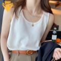 Regular Fit S veless Shirt Summer S veless Tank Tops for Women Lightweight Loose Fit Solid Color Vest with Waffle Texture Casual Round Neck Basic Top for Women Vest. 