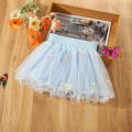 Summer new Baby Girls Skirt Bow Ribbon Mesh Skirt Flower Print Pleated Pommel Skirt Sweet Party Skirt (0-3 years). 