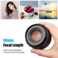 50mm F1.7 large aperture camera lens manual focus main lens - black. 