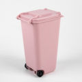 Mini Desktop Trash Can Plastic Waste Bins With Lid Household Clean Trash Desk DIANGUI. 
