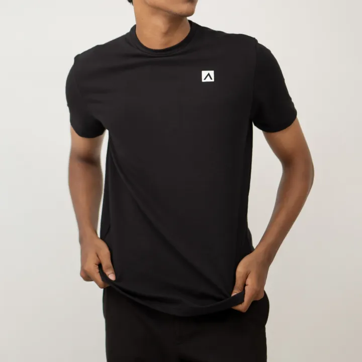 Archer Men's Crew Neck Cotton T-Shirt-Black