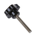 M8 x 50mm Thread Replacement Star Hand Knob Tightening Screw Black Silver Tone. 