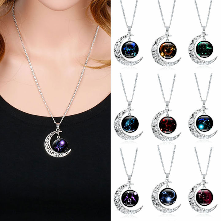 Chain%20Necklace%2012%20Constellation%20Moon%20Pendant%20Women%20Necklace%20-%20Image%205