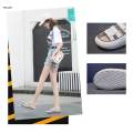 Women Sandals Fashion Slip on Flat Sandal Rubber Sole Waterproof Female Beach Sandals Nonslip House Slippers Platform for Ladies Girls , White, 38. 