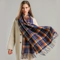 Luxury Plaid Scarf Winter Warm Cashmere Women Long Pashmina Foulard Female Scarves Lady Tassel Shawl Wraps Travel Poncho Blanket. 