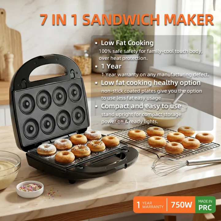 Greenlife%207%20in%201%20Sandwich%20Maker%20Quick%20and%20easy%20Stainless%20steel%20panel%20Non-Stick%20changeable%20plates%20Pre%20heat%20Multi%20function%20low%20fat%20-%20Image%204