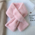 【Simple 3C】Girls Solid Color Rabbit Fur Shawl Scarfs Winter Warm Thicken Collar. 