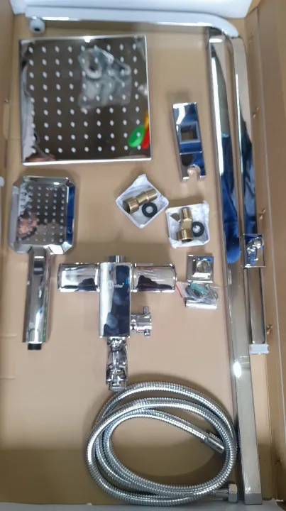 Miller%203%20in%201%20Shower%20Set%20Jet%20/%20Overhead%20Shower%20Telephone%20Shower%20Bath%20Mixer%20Tap%20with%20SS%20Flexible%20Hose%20Bracket%20and%20Fittings%20Square%20Luxury%20Heavy%20-%20Image%202