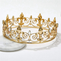 2X Royal Crown for Men - Metal Prince Crowns and Tiaras, Full Round Birthday Party Hats,Medieval Accessories (Gold). 